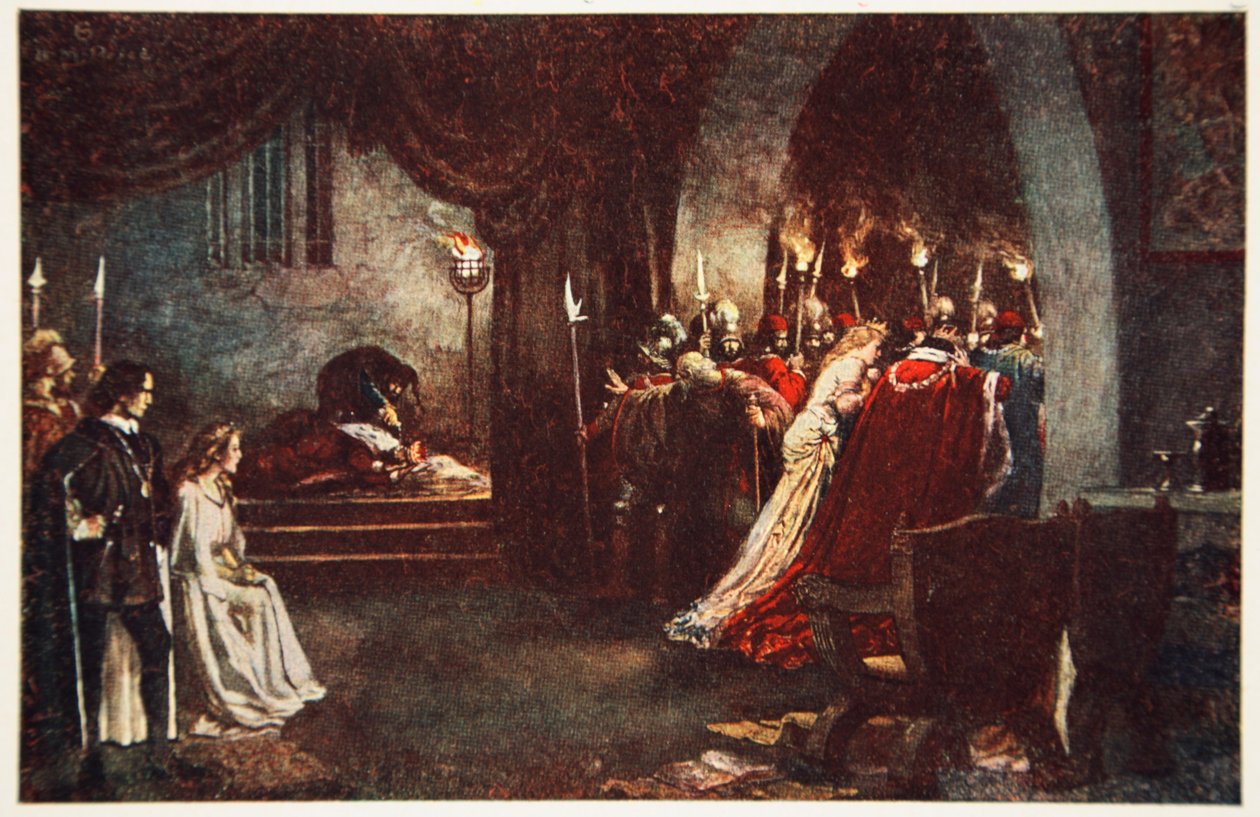 – Adj egy kis fényt! Távol!”, Hamlet, Dánia hercege, III. felvonás 2. jelenet, Illusztráció Charles és Mary Lamb „Tales from Shakespeare” című művéből alkotó: Norman Mills (after) Price