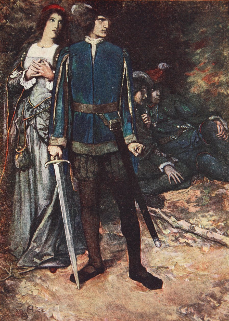 „Nem merek levegőt venni a szerelmemből”, Két veronai úr, V. felvonás 4. jelenet, Illusztráció a „Shakespeare meséiből”, Charles és Mary Lamb alkotó: Norman Mills (after) Price