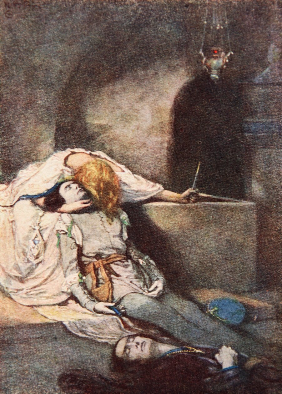 Rómeó és Júlia, V. felvonás 3. jelenet, Illusztráció a "Shakespeare meséiből", Charles és Mary Lamb alkotó: Norman Mills (after) Price