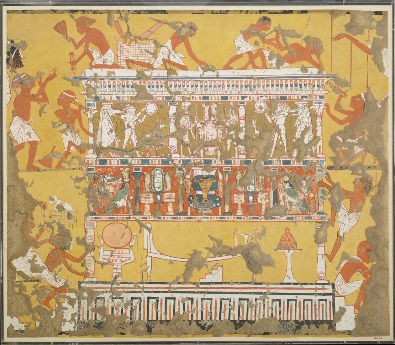 Katafalk építése, Ipuy sírja, kb. Kr.e. 1279–1213 (tempera papíron) alkotó: Norman de Garis Davies