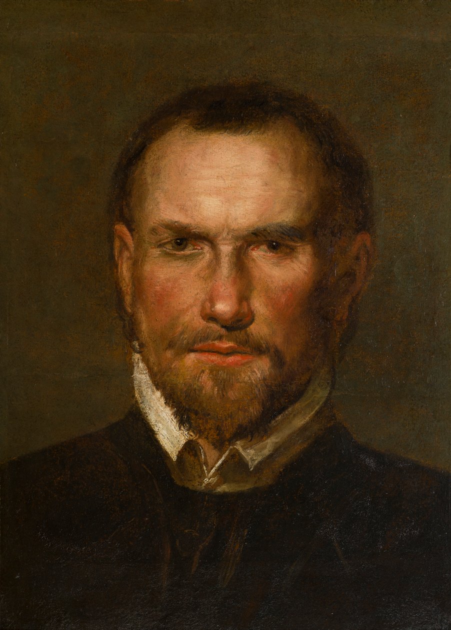 Ismeretlen szakállas férfi portréja, 1501-99 körül (Olaj és papír a táblán) alkotó: Northern Italian School