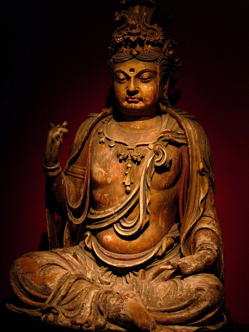 Boddhisatva, Song-dinasztia (960-1279) festett faszobra, Sanghaji Nemzeti Múzeum. Fényképészet, Leonard de Selva, Kína, 2006. alkotó: Northern Song Dynasty Chinese School