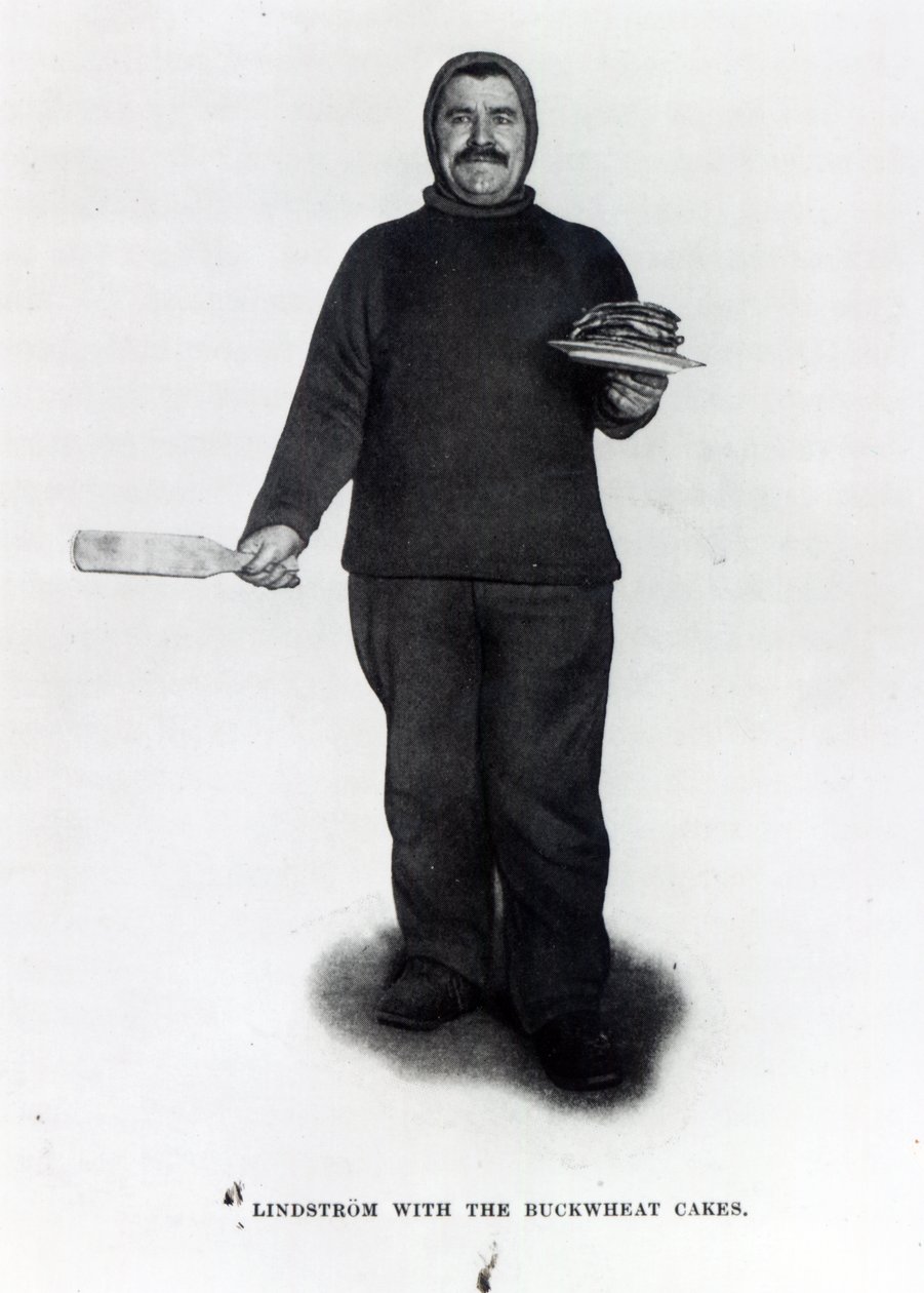 Lindstrom a hajdina süteményekkel, a Déli-sarkból, Roald E. Amundsen, 1910-1912 alkotó: Norwegian Photographer