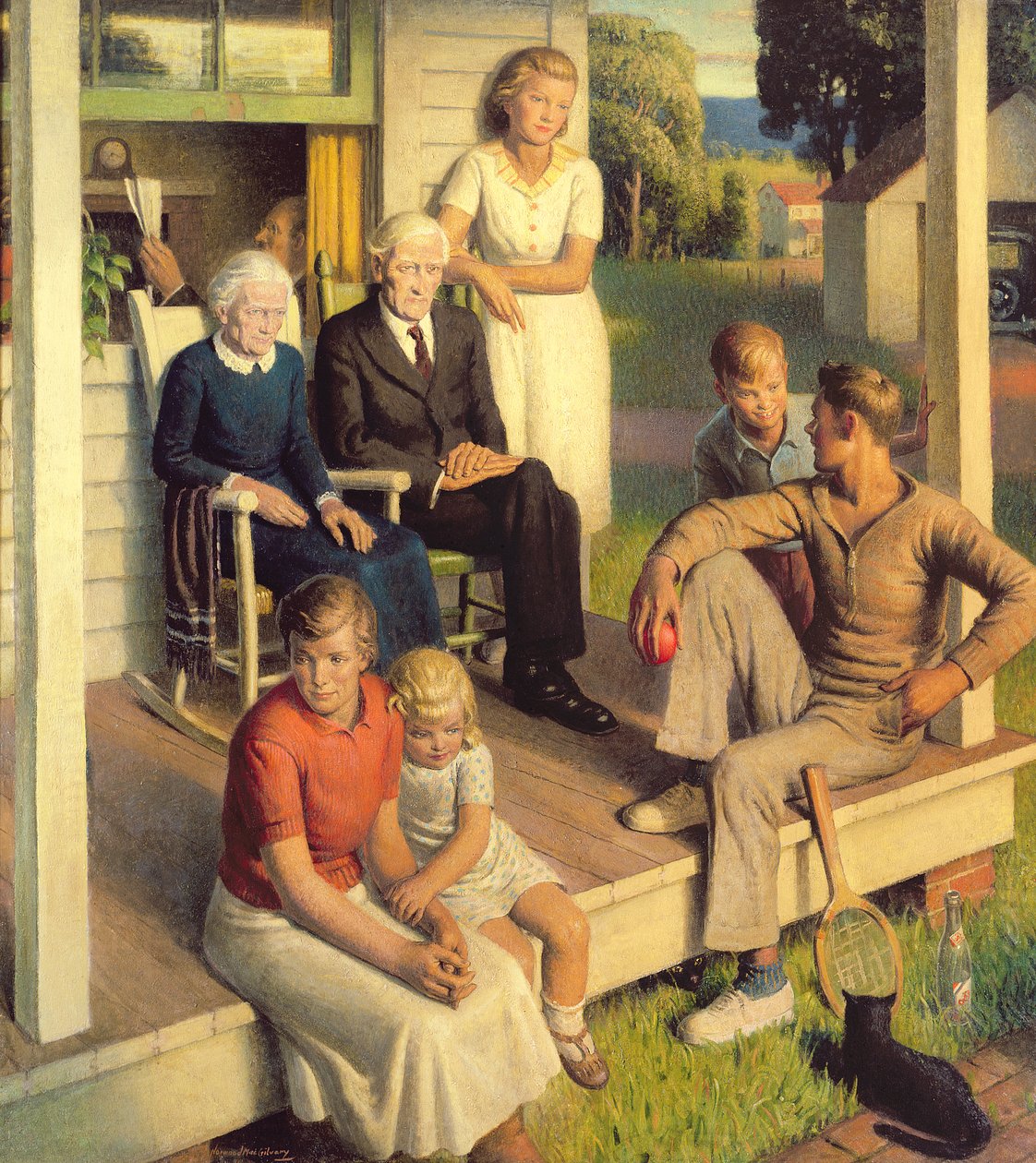No More Chores, Family on Vacation, 1935 körül (olaj, vászon) alkotó: Norwood MacGilvary