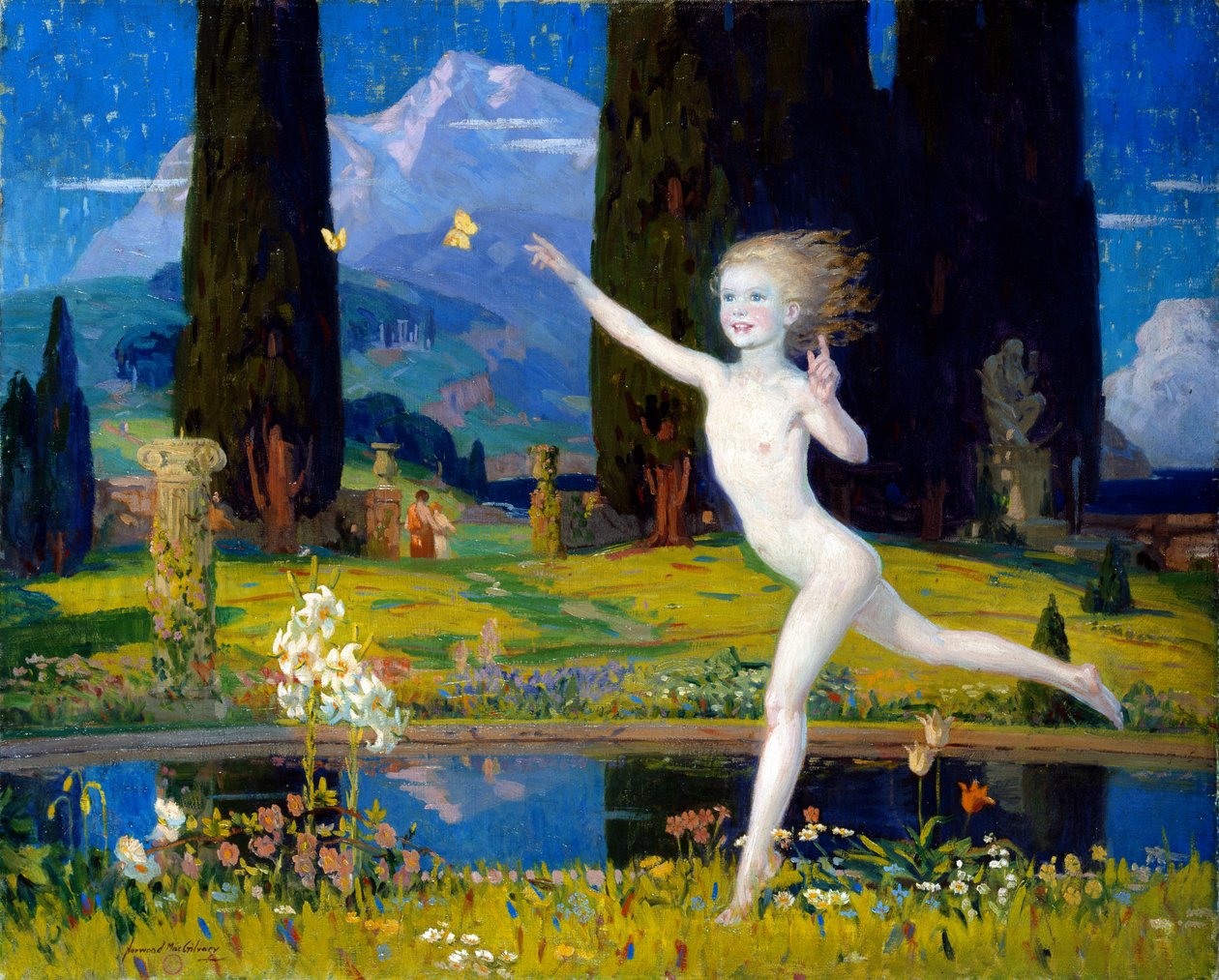 A gyermekkor kertje, 1922 körül (olaj, vászon) alkotó: Norwood MacGilvary