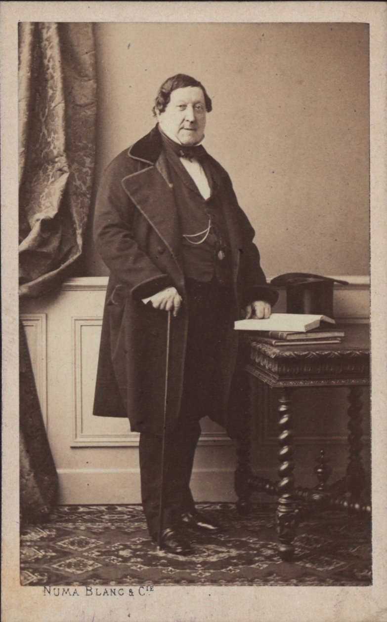 Gioachino Antonio Rossini zeneszerző portréja 1792-1868, 1868 előtt. alkotó: Numa Blanc
