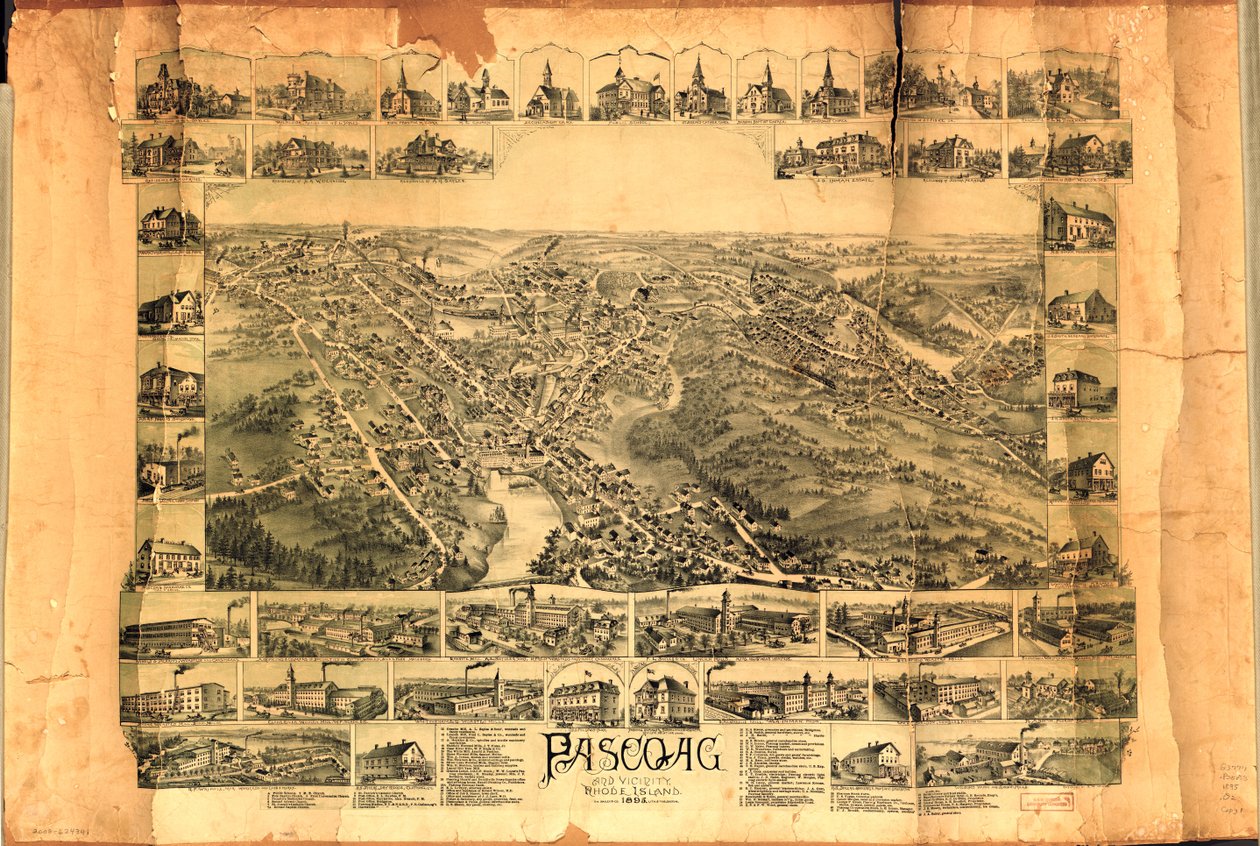 Madártávlat. Dombormű ábrázolva. Tartalmazza az érdekes helyek indexét és a 45 col. beteg. épületek. Raszteres képként is elérhető a Library of Congress webhelyén. A másolat tökéletlen: Foltos, elsötétült, törékeny, szakadt, gyűrött, rárakott alkotó: O.H. Bailey and Co.