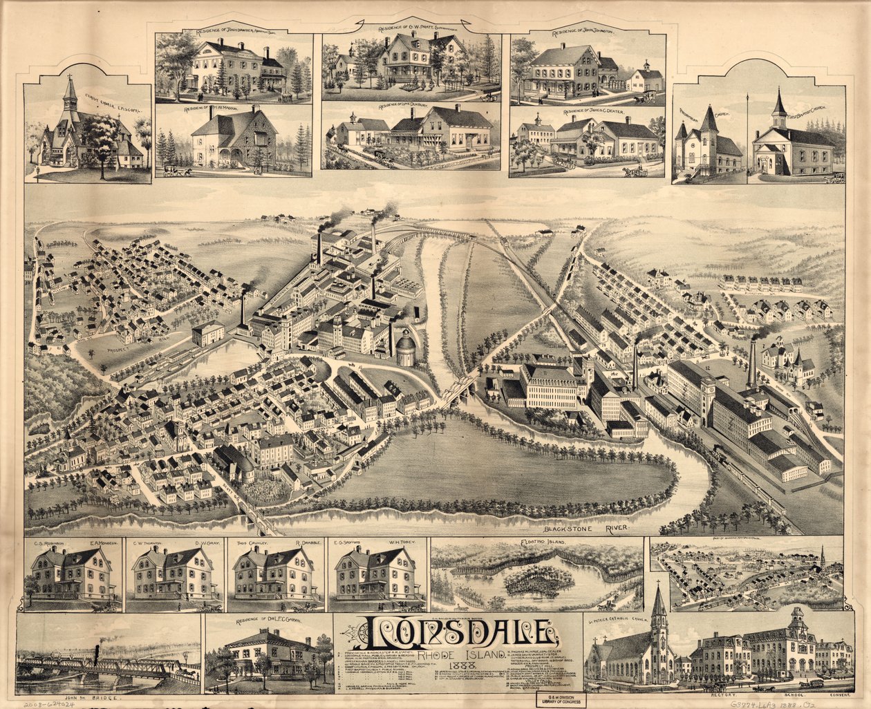 Lonsdale, Rhode Island, 1888. alkotó: O.H. Bailey and Co.