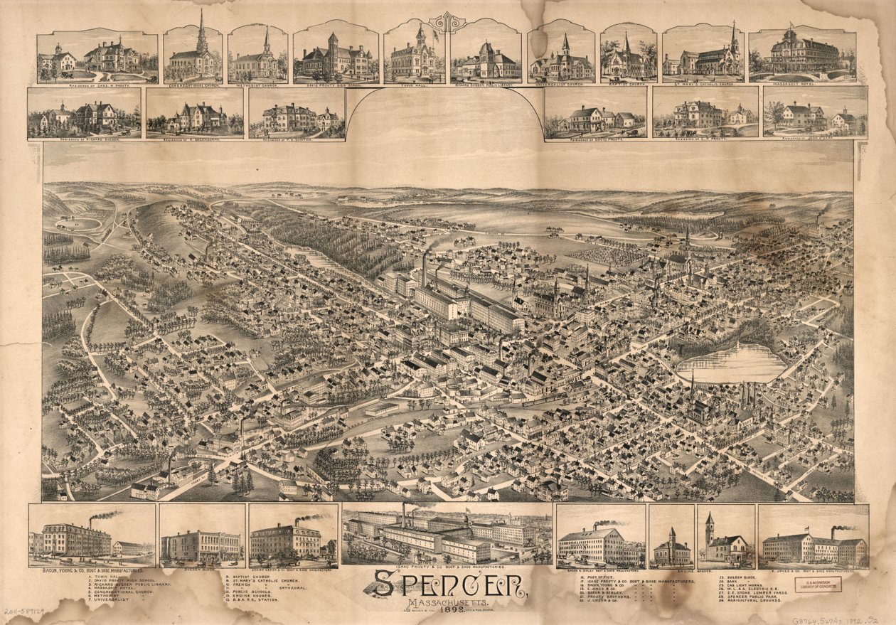 Spencer, Massachusetts, 1892. alkotó: O.H. Bailey and Co.