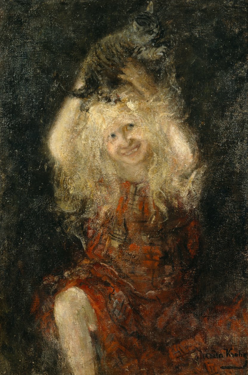 Lány macskával alkotó: Oda Krohg