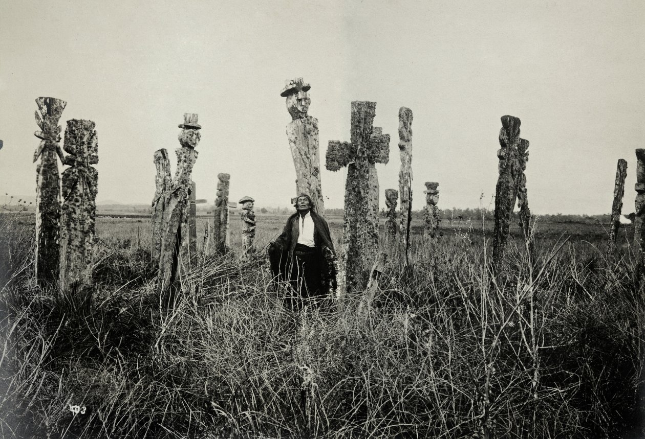 Imádság a temetőben, Araucano, Chile (zselatin ezüst nyomat) alkotó: Oder W. Heffer