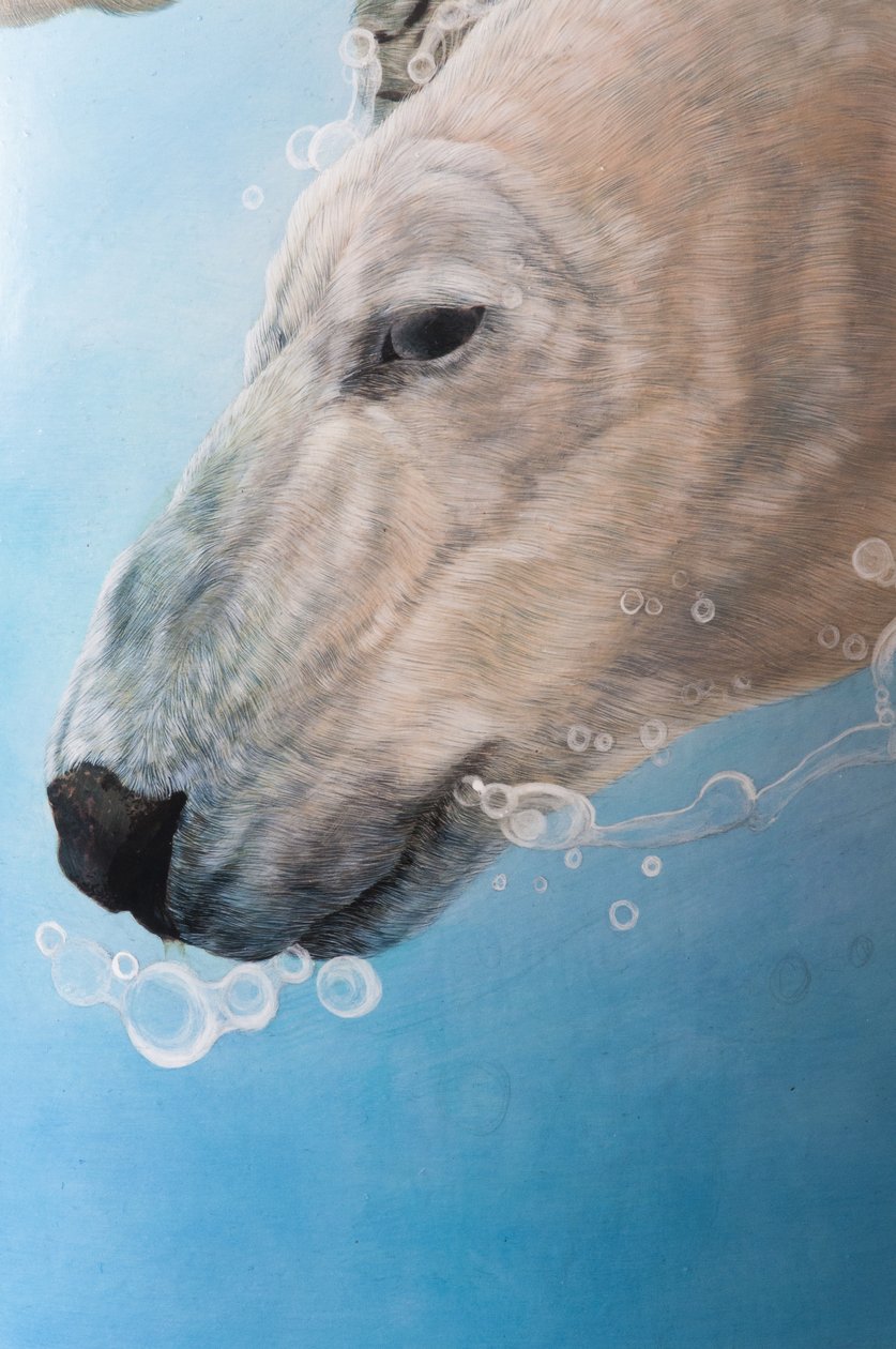 Jegesmedvebalett, részlet, 2012 (akril üvegszálas szobortojásra) alkotó: Odile Kidd
