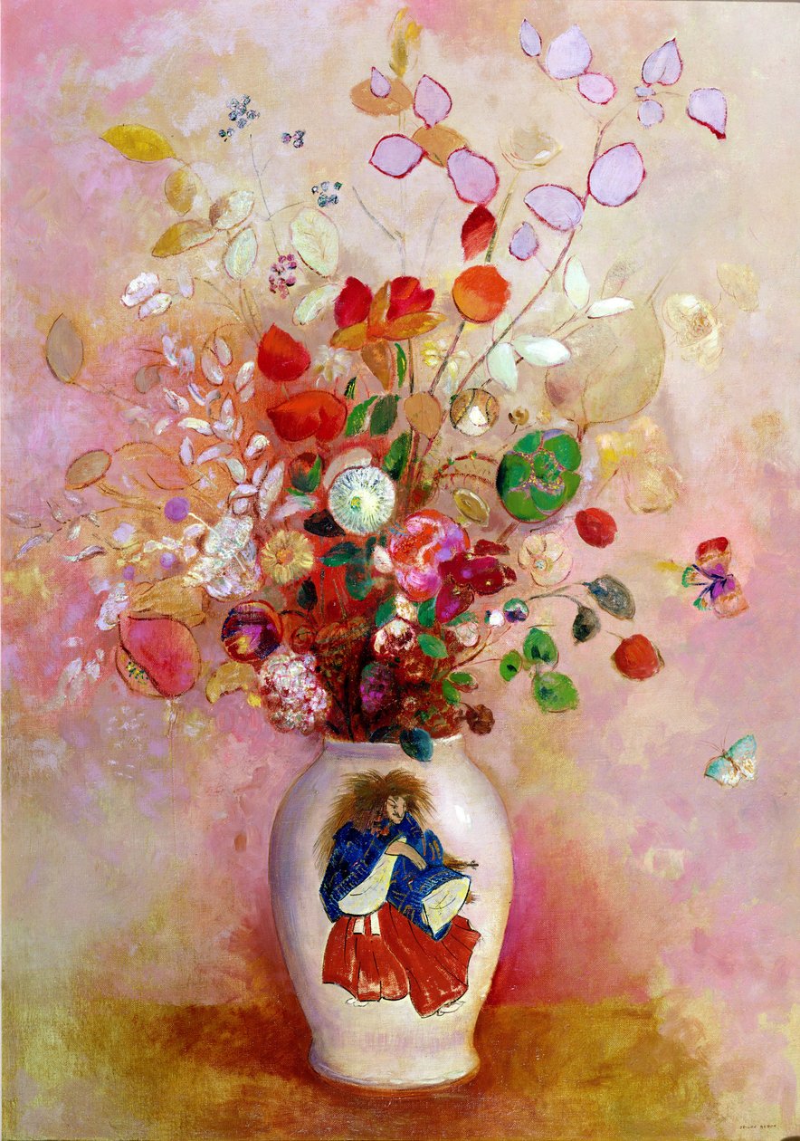 Virágcsokor japán vázában, 1905-2008 körül alkotó: Odilon Redon