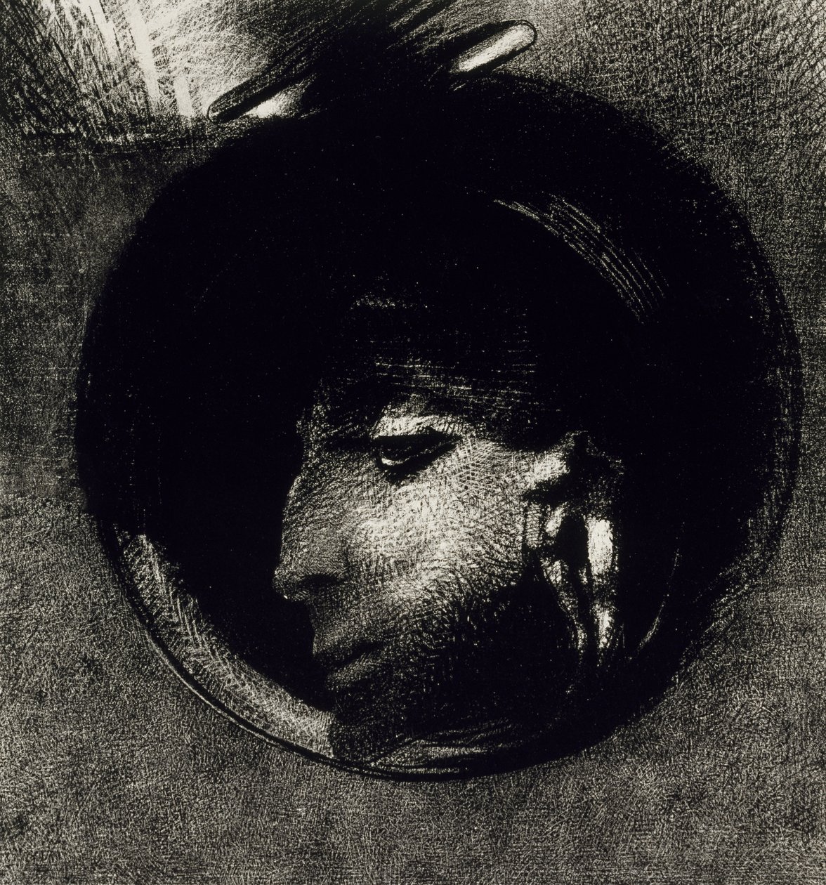 Auricular Cell, 1893 (litho, rátétezett papír) alkotó: Odilon Redon