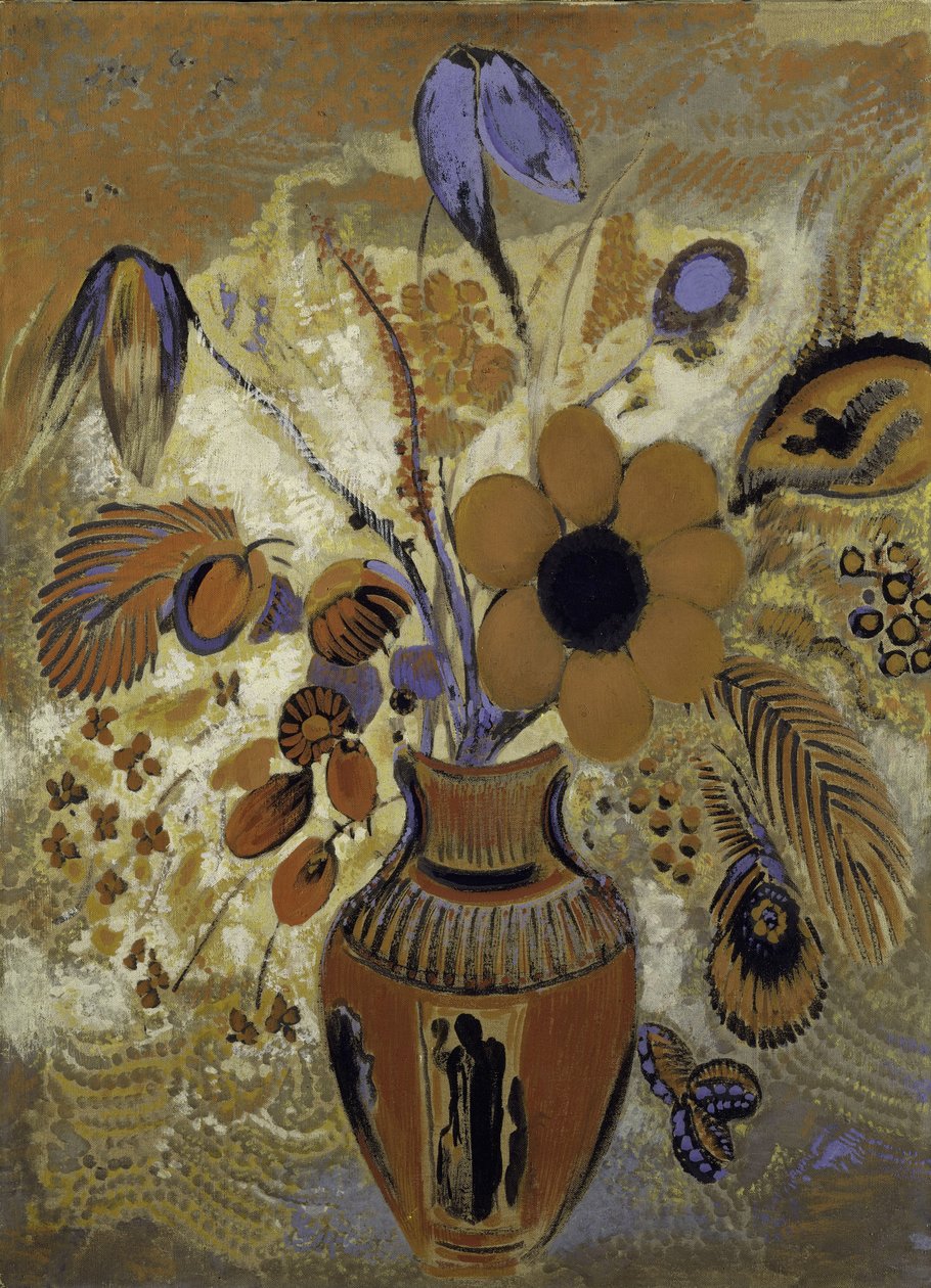 Etruszk váza virágokkal, 1900-10 alkotó: Odilon Redon