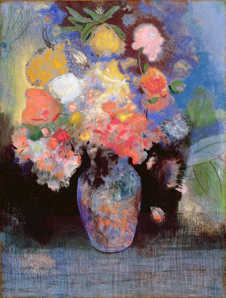 Virágok, 1900 (pasztell, papír) alkotó: Odilon Redon