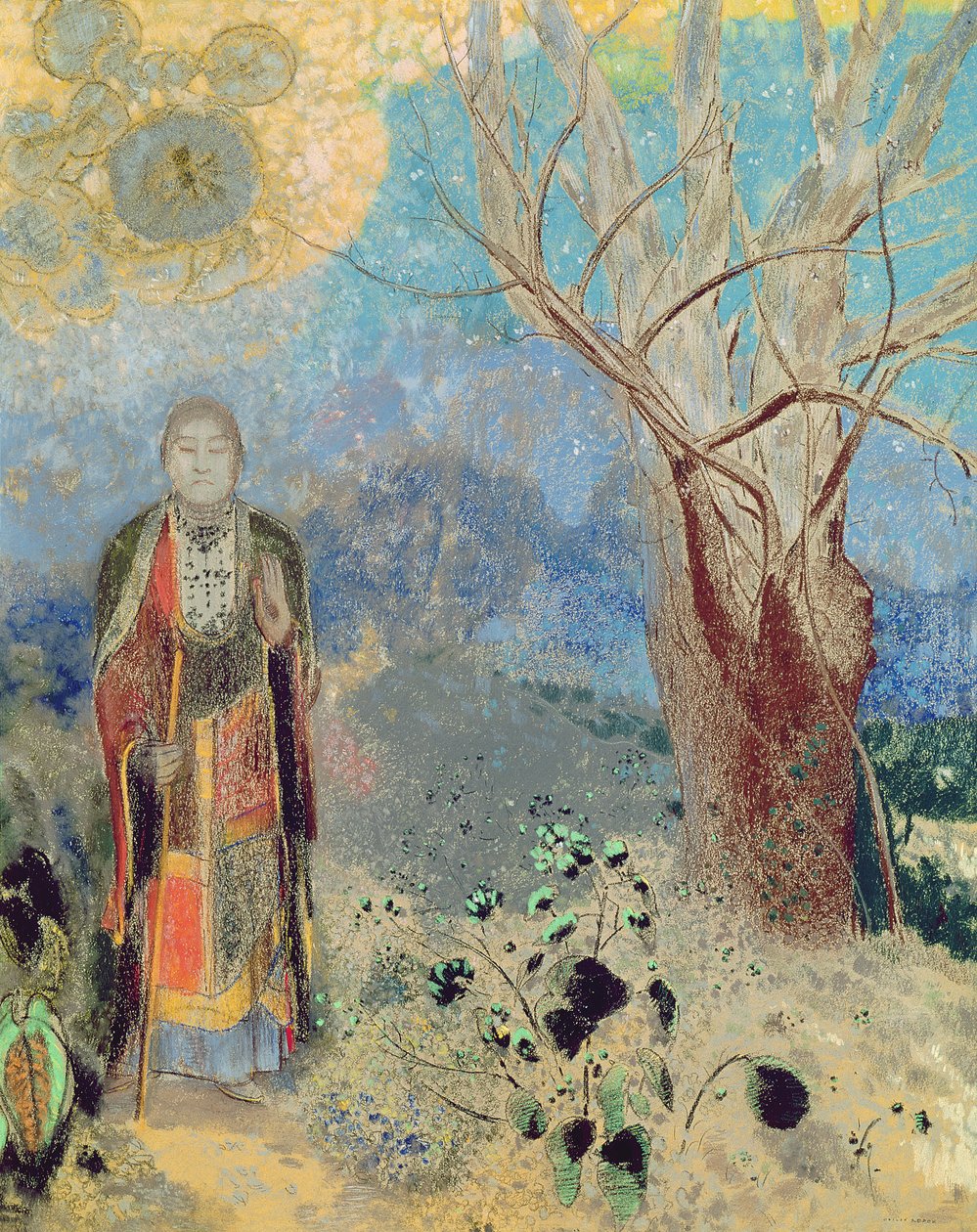 A Buddha, 1905 körül (pasztell, papíron) alkotó: Odilon Redon
