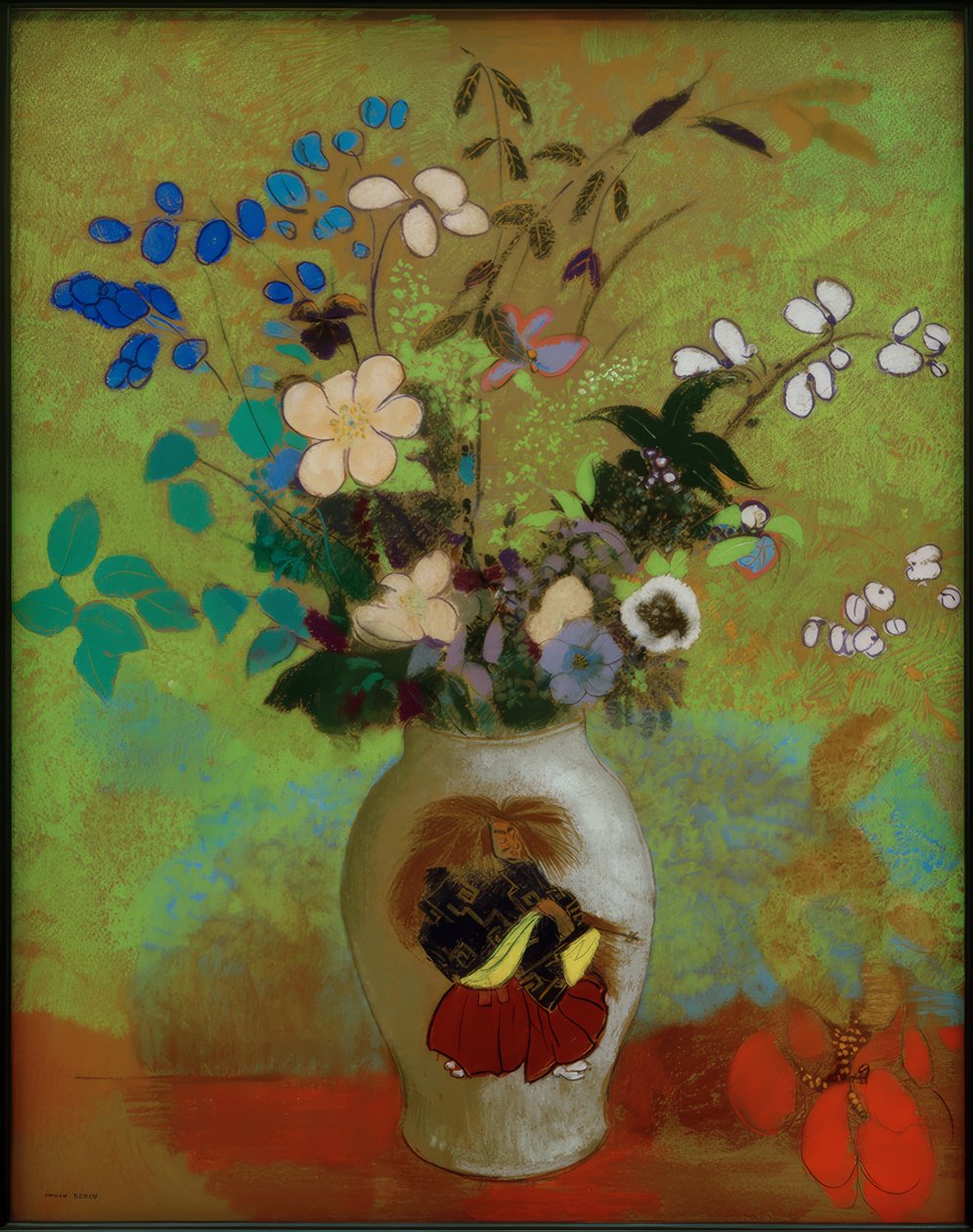 Váza egy japán harcossal alkotó: Odilon Redon