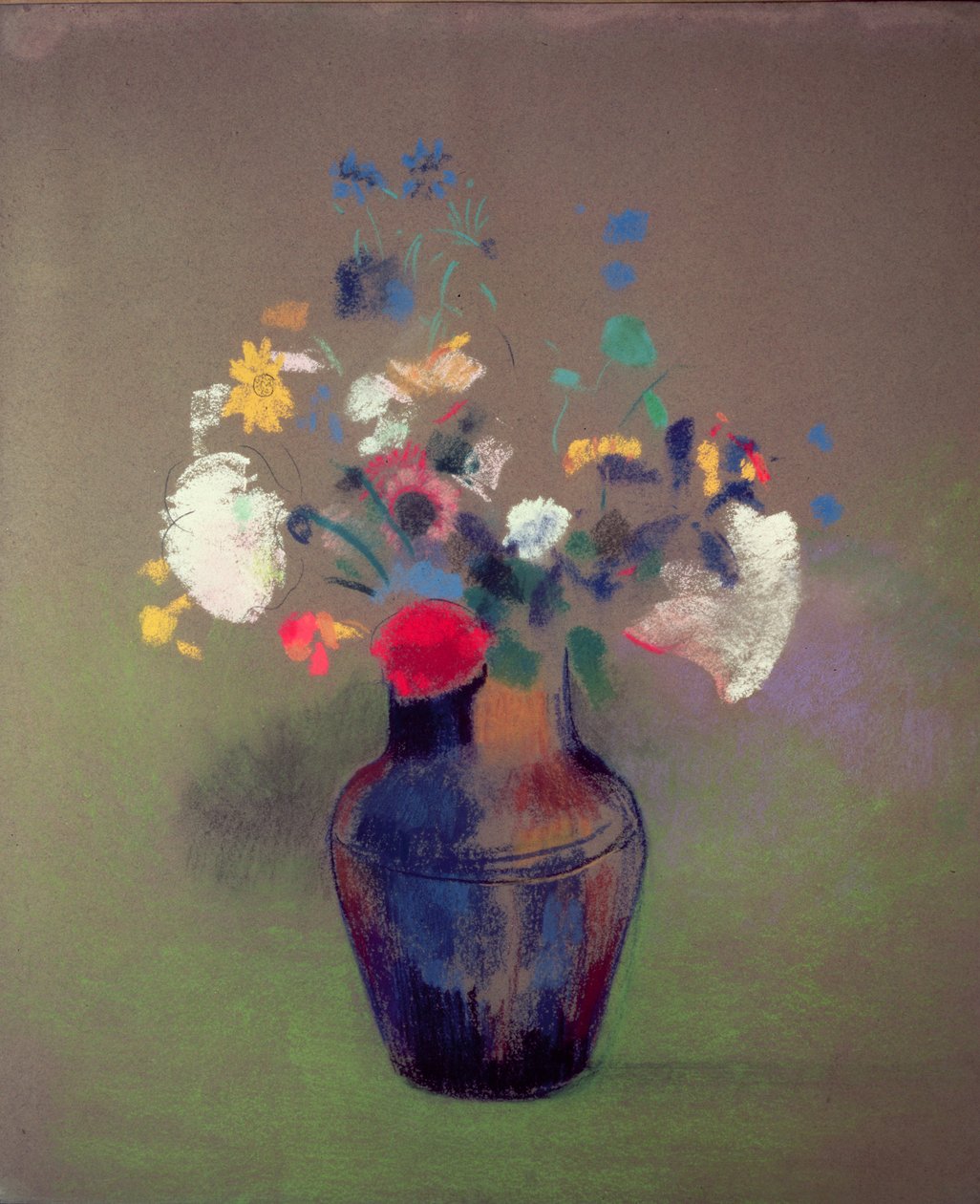 Virágváza (pasztell, papíron) alkotó: Odilon Redon