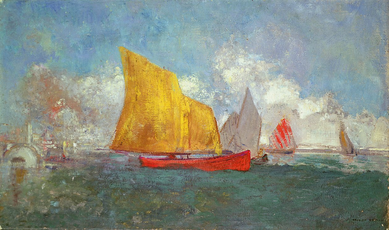 Jachtok egy öbölben alkotó: Odilon Redon