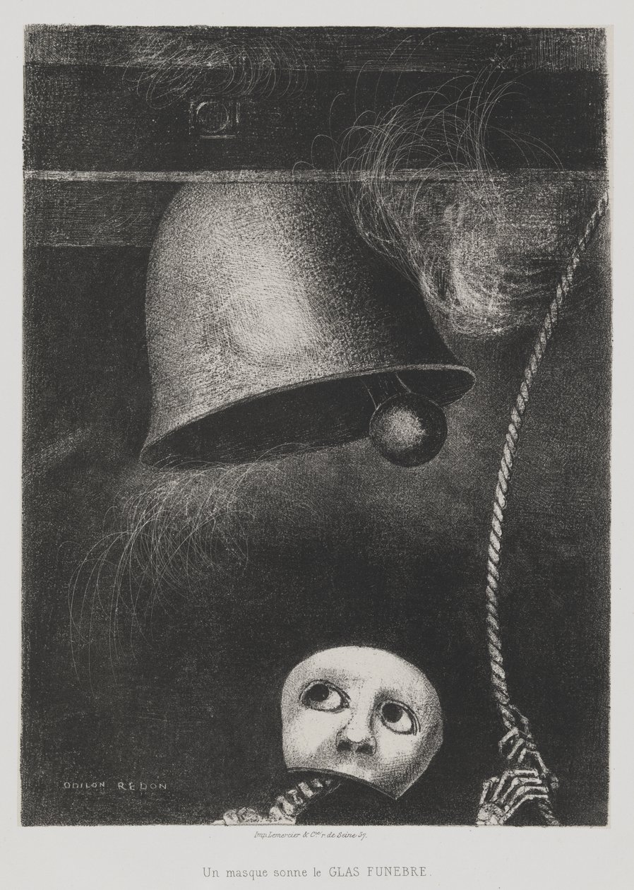 Edgar Poe-nak (Egy maszk halotti harangot szólaltat) [To Edgar Poe (A Mask Sounds the Death Knell)] alkotó: Odilon Redon