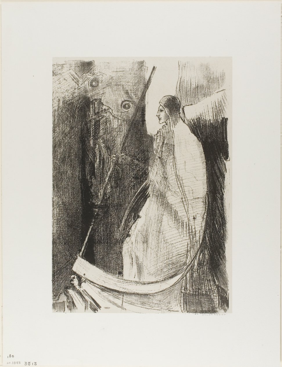 És egy másik angyal kijött a templomból, amely a mennyben van, és éles sarlója volt, 7/12. alkotó: Odilon Redon