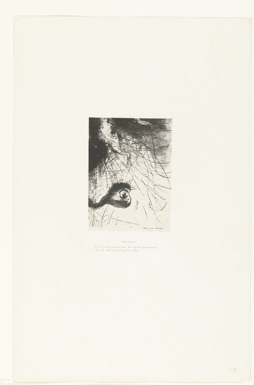 Antonius: Valahol létezniük kell olyan archetípusoknak, amelyek teste csak tükörkép Sainte Antoine: Il doit y avoir, quelque rész, des figures primordiales, dont les corps ne sont que les images Tentation de Saint-Antoine (2) (sorozat címe) Kérelem a d alkotó: Odilon Redon