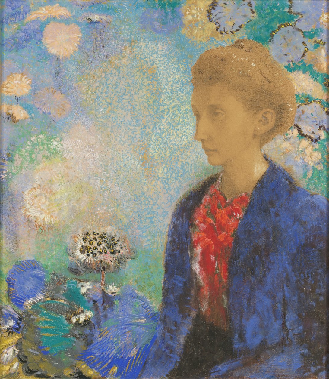 Domecy bárónő, 1900 körül (pasztell és gouache) alkotó: Odilon Redon