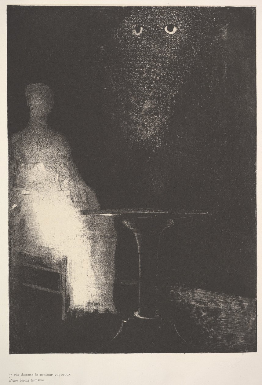 Lent egy emberi forma párás kontúrjait láttam, 1896. alkotó: Odilon Redon