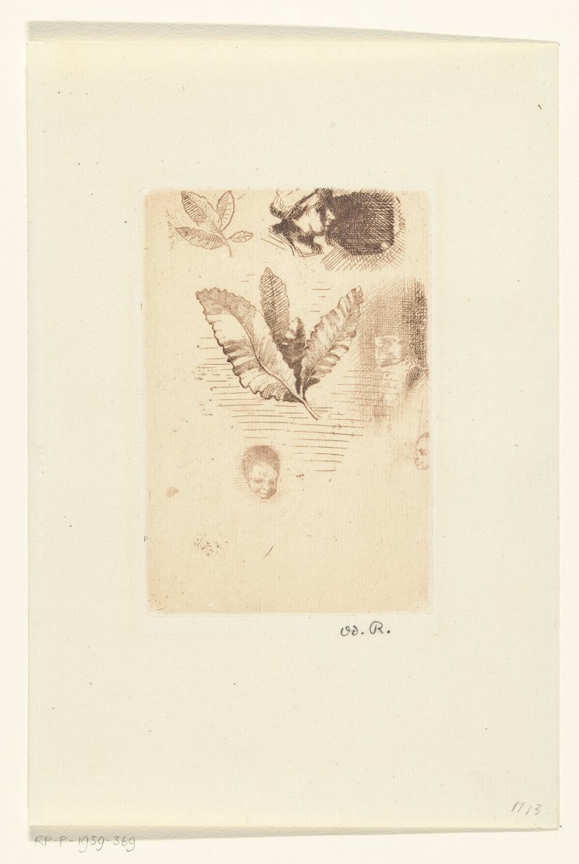 Lap vázlatokkal croquis alkotó: Odilon Redon