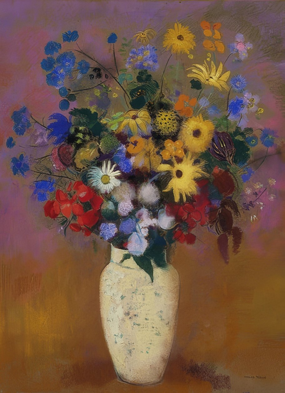 Virágok egy vázában. 1912-14 körül alkotó: Odilon Redon