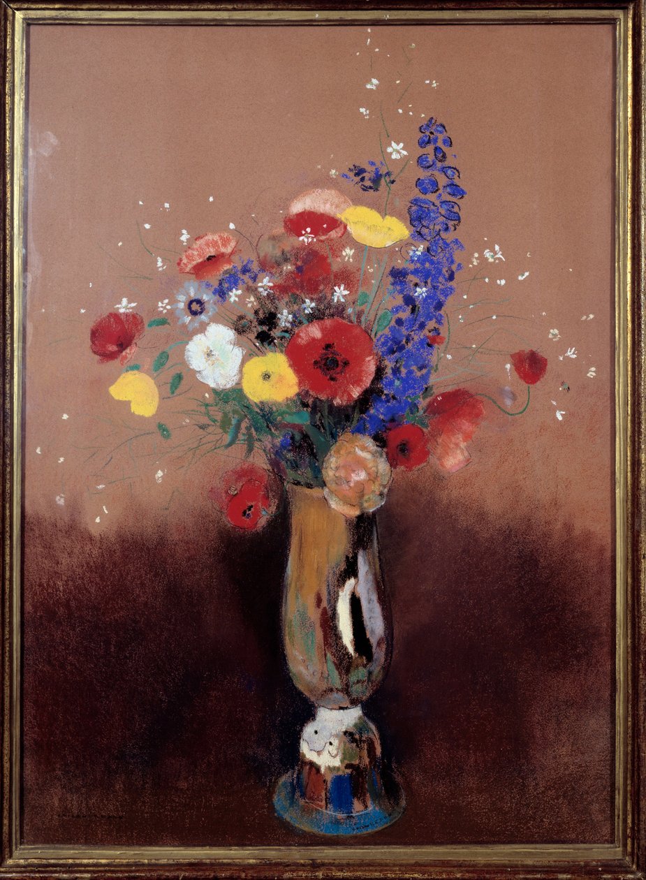 Virágcsokor a mezőkről. Odilon Redon (1840-1916) festménye alkotó: Odilon Redon