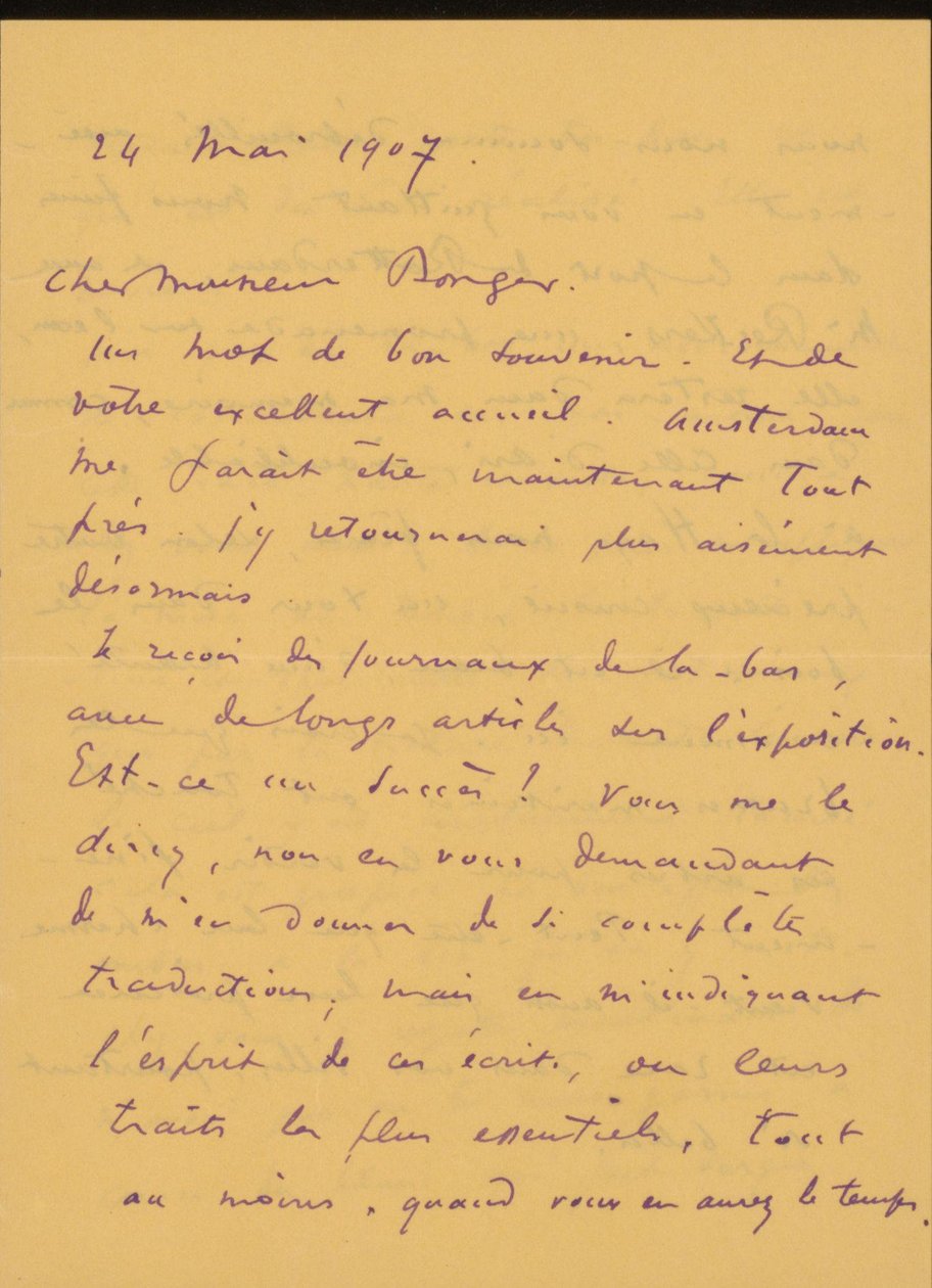 Brief an Andries Bonger alkotó: Odilon Redon