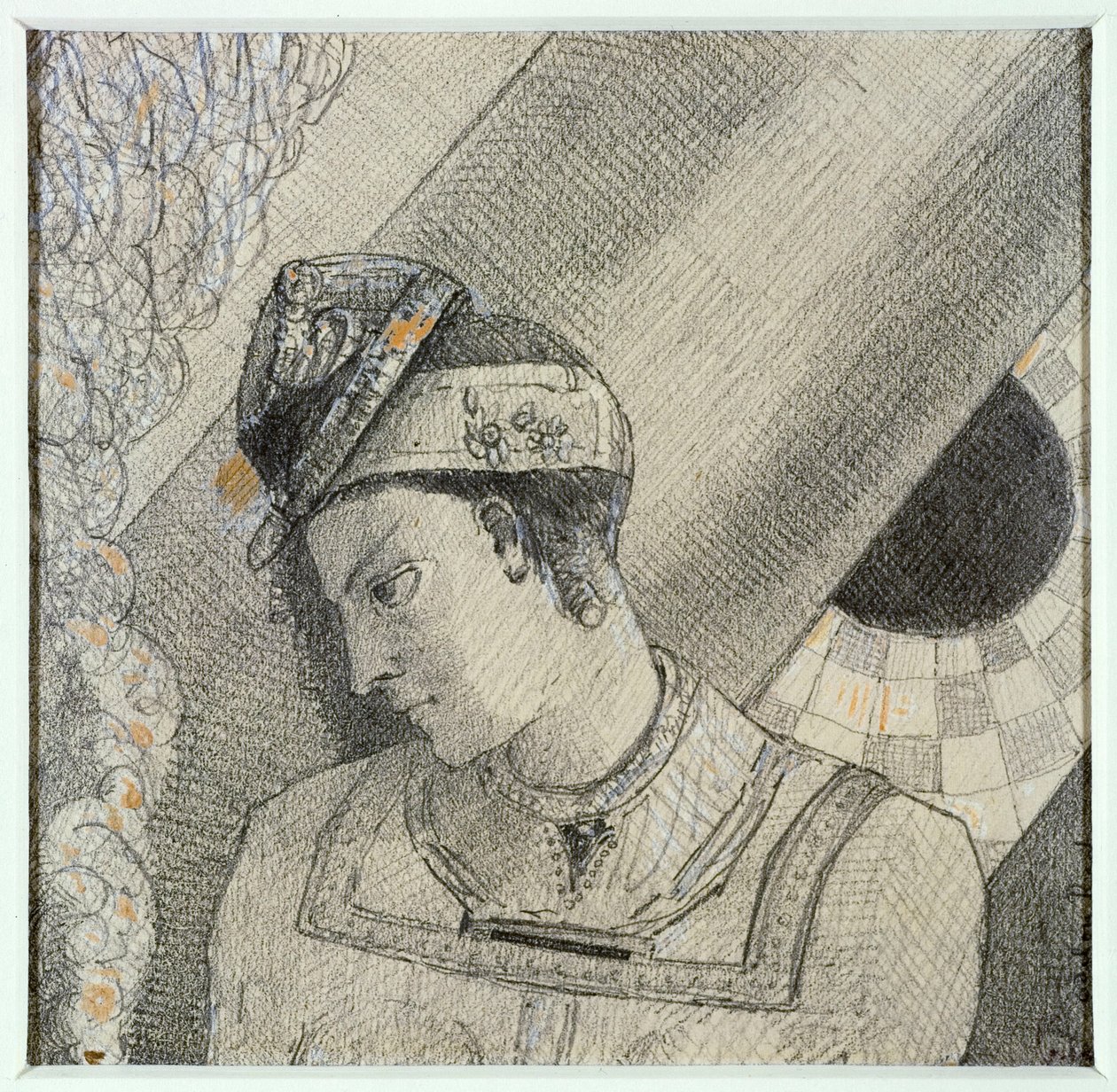 Női mellszobor, balra hajtott fejjel alkotó: Odilon Redon