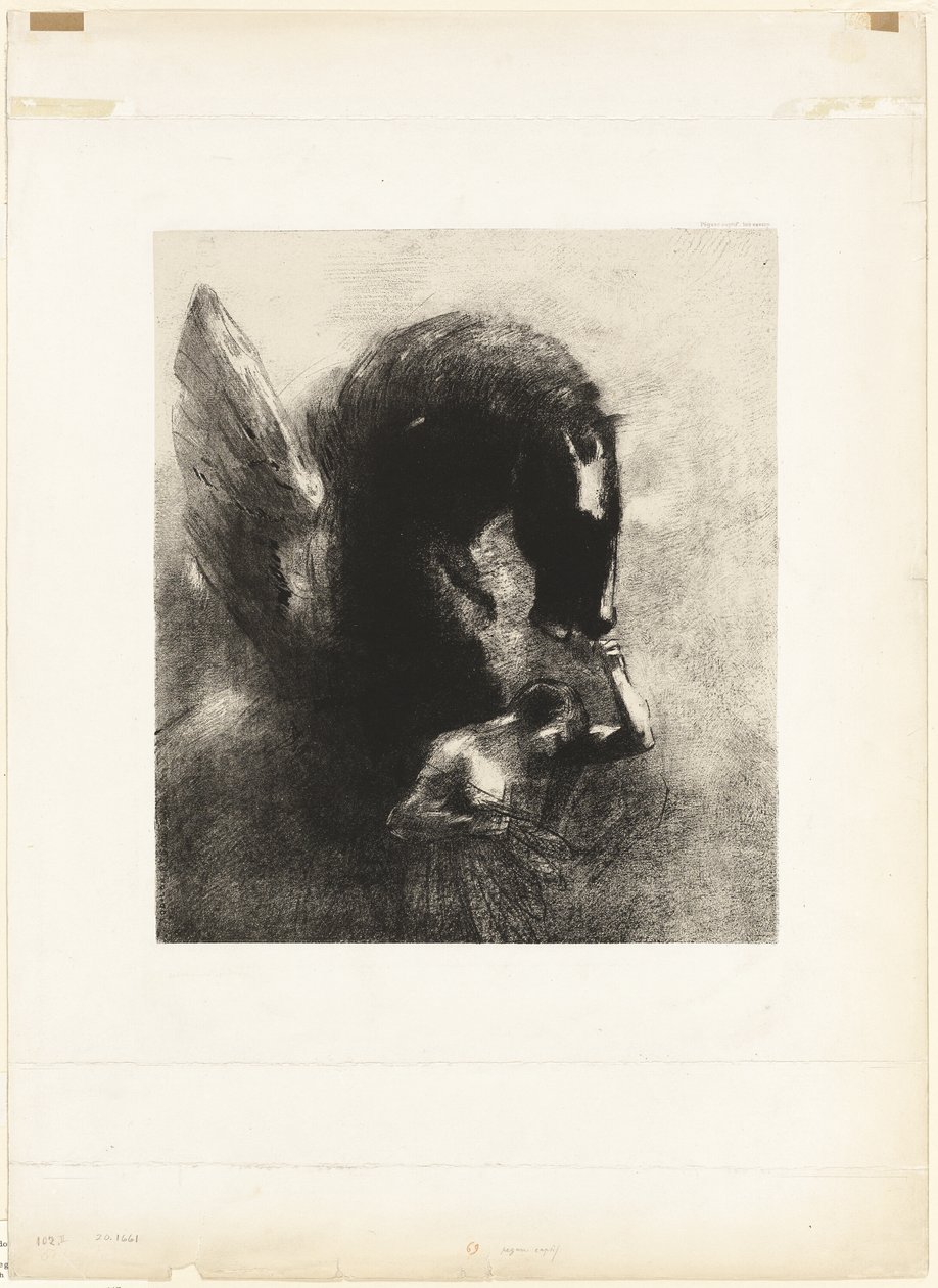 Fogságban lévő Pegazus alkotó: Odilon Redon