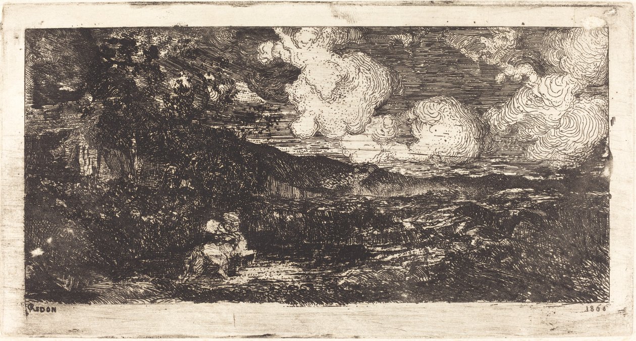 Cavalier Galopant (Vágtázó lovas) alkotó: Odilon Redon