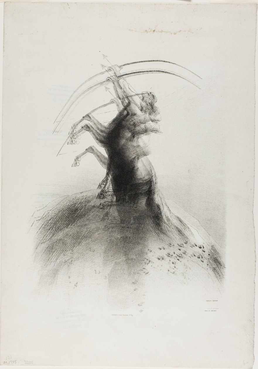 Kentaur célba veszi a felhőket alkotó: Odilon Redon