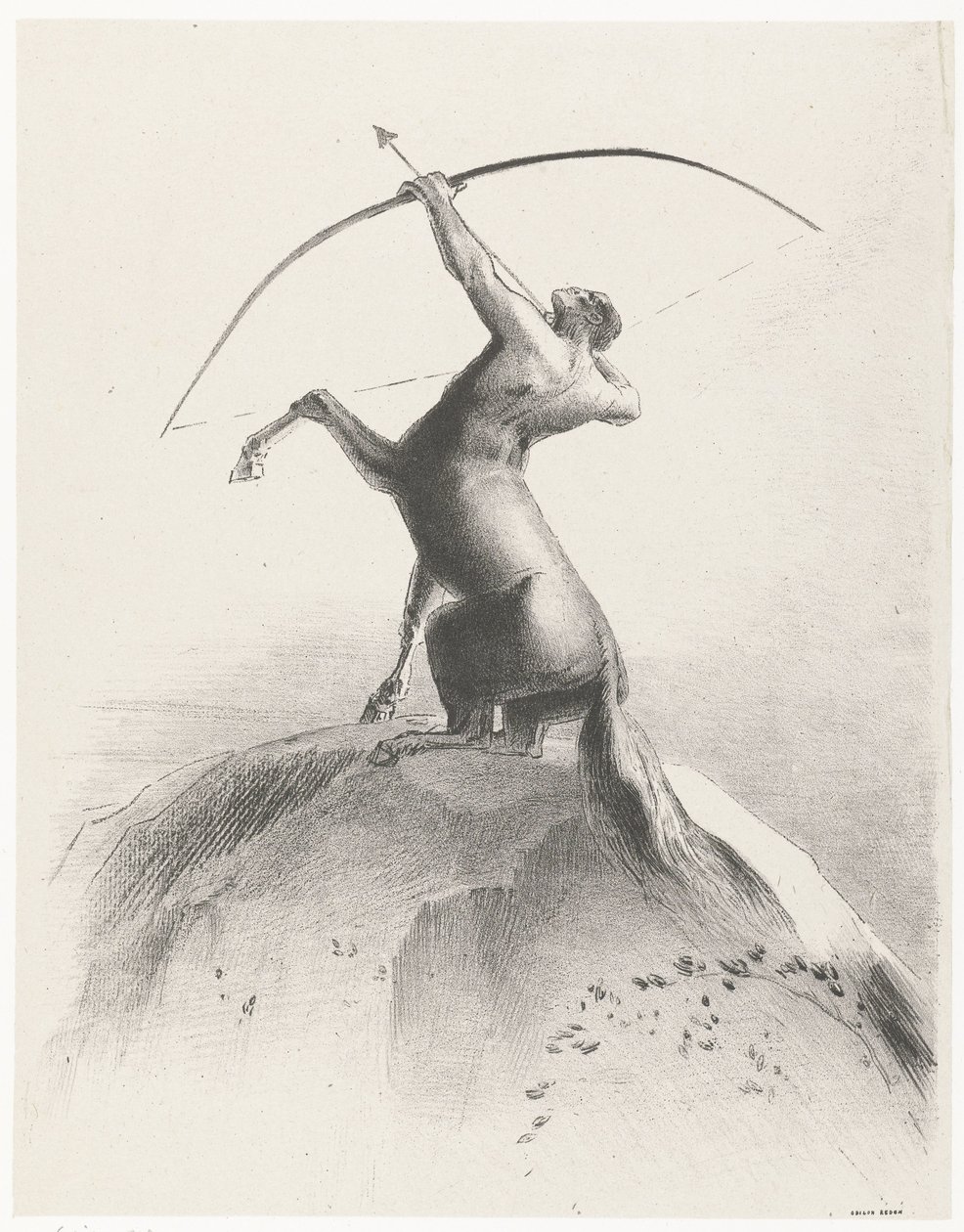 Kentaur az ég felé mutat Kentaur az orrára célzott alkotó: Odilon Redon