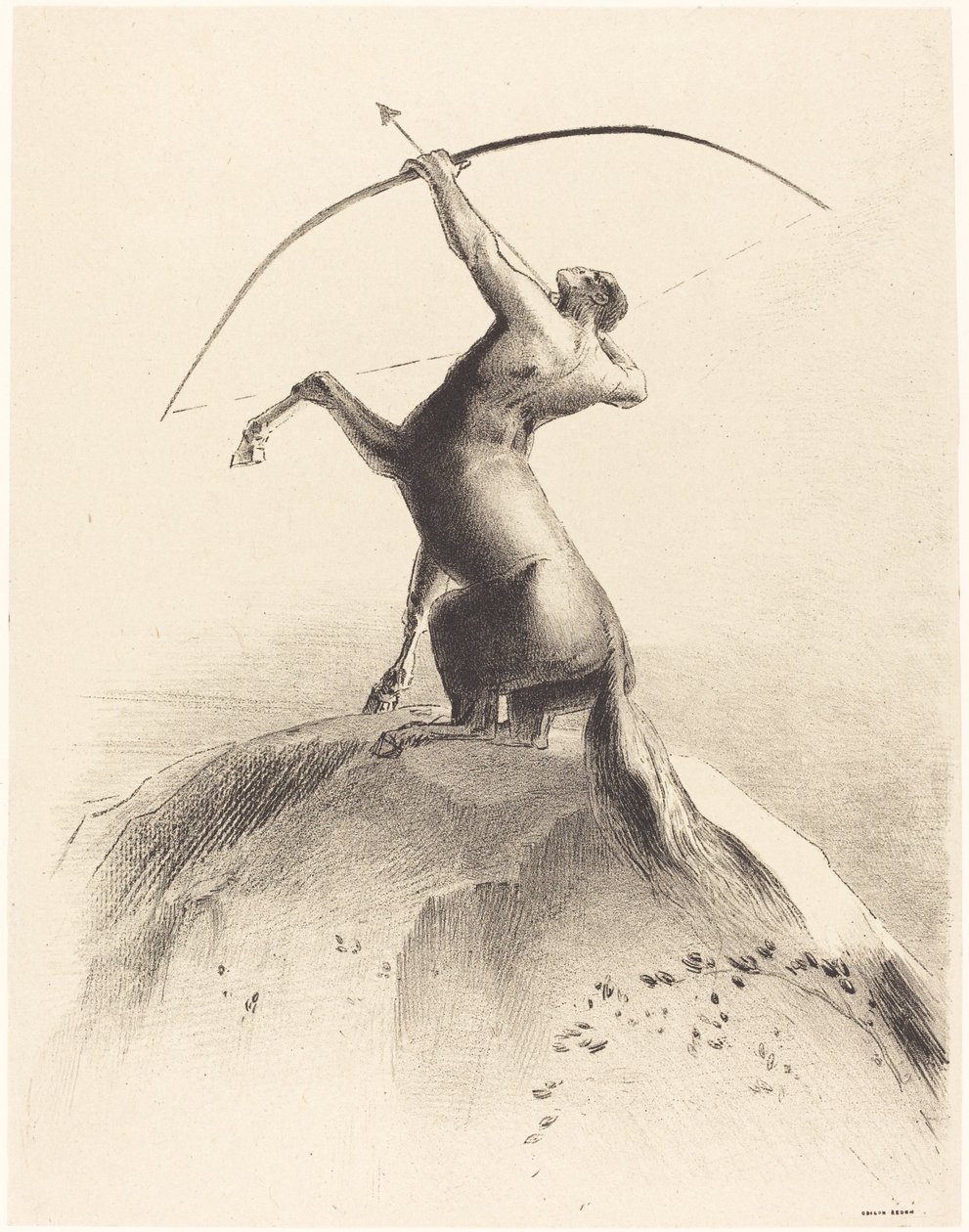 Kentaur a Felhőkre céloz alkotó: Odilon Redon