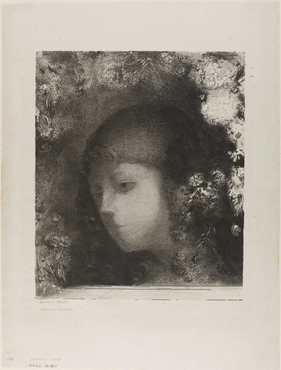 Gyermekfej virágokkal alkotó: Odilon Redon