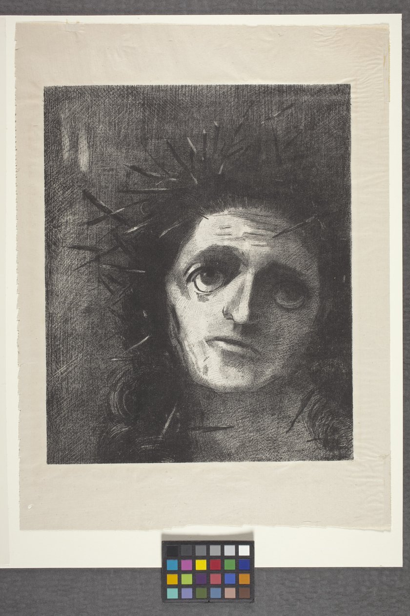 Krisztus (litográfia chine volant papíron) alkotó: Odilon Redon