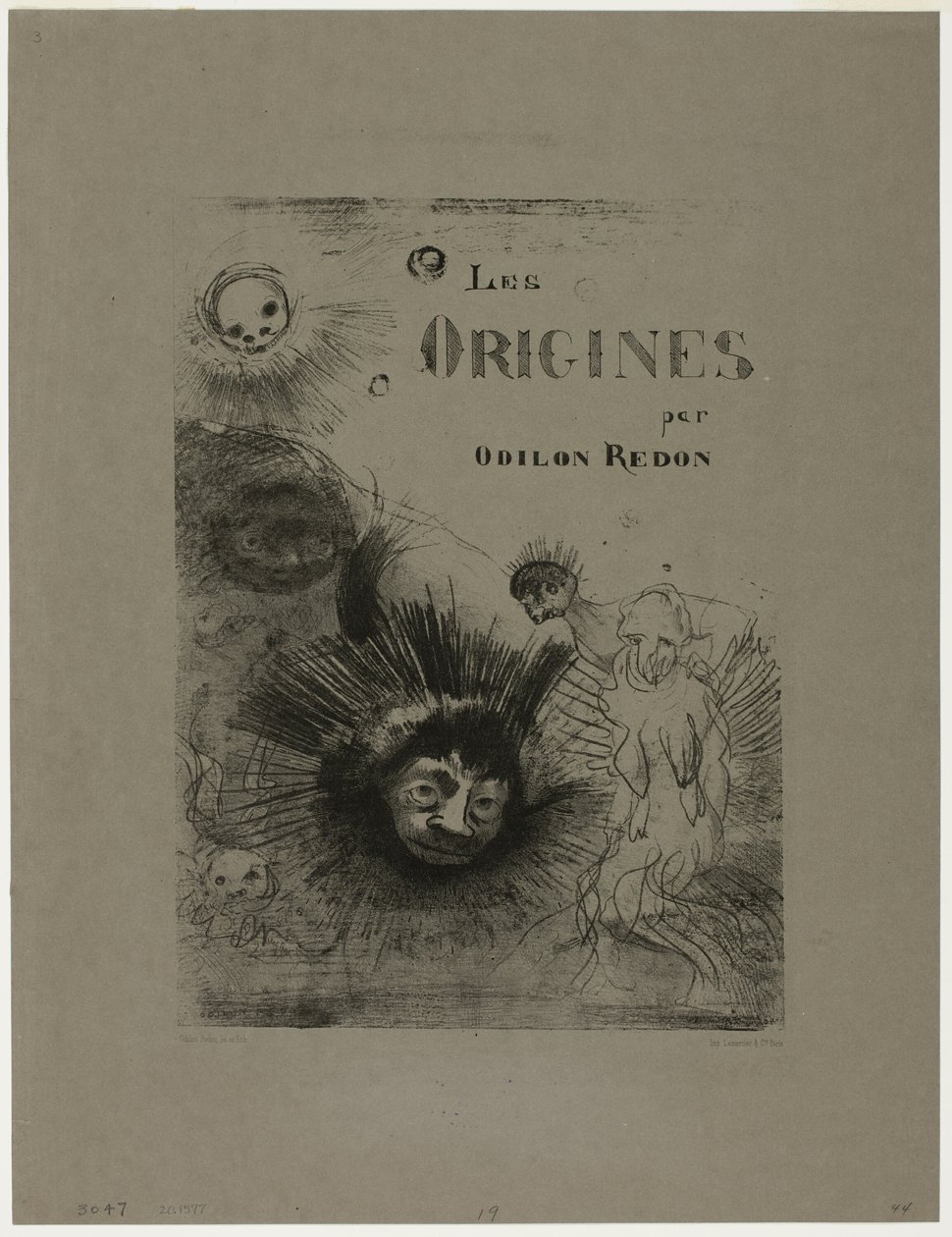 A Les Origines címlapja és címlapképe alkotó: Odilon Redon