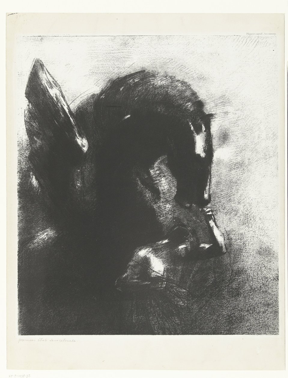 A bebörtönzött Pegazus Pegase captif (cím a tárgyon) alkotó: Odilon Redon