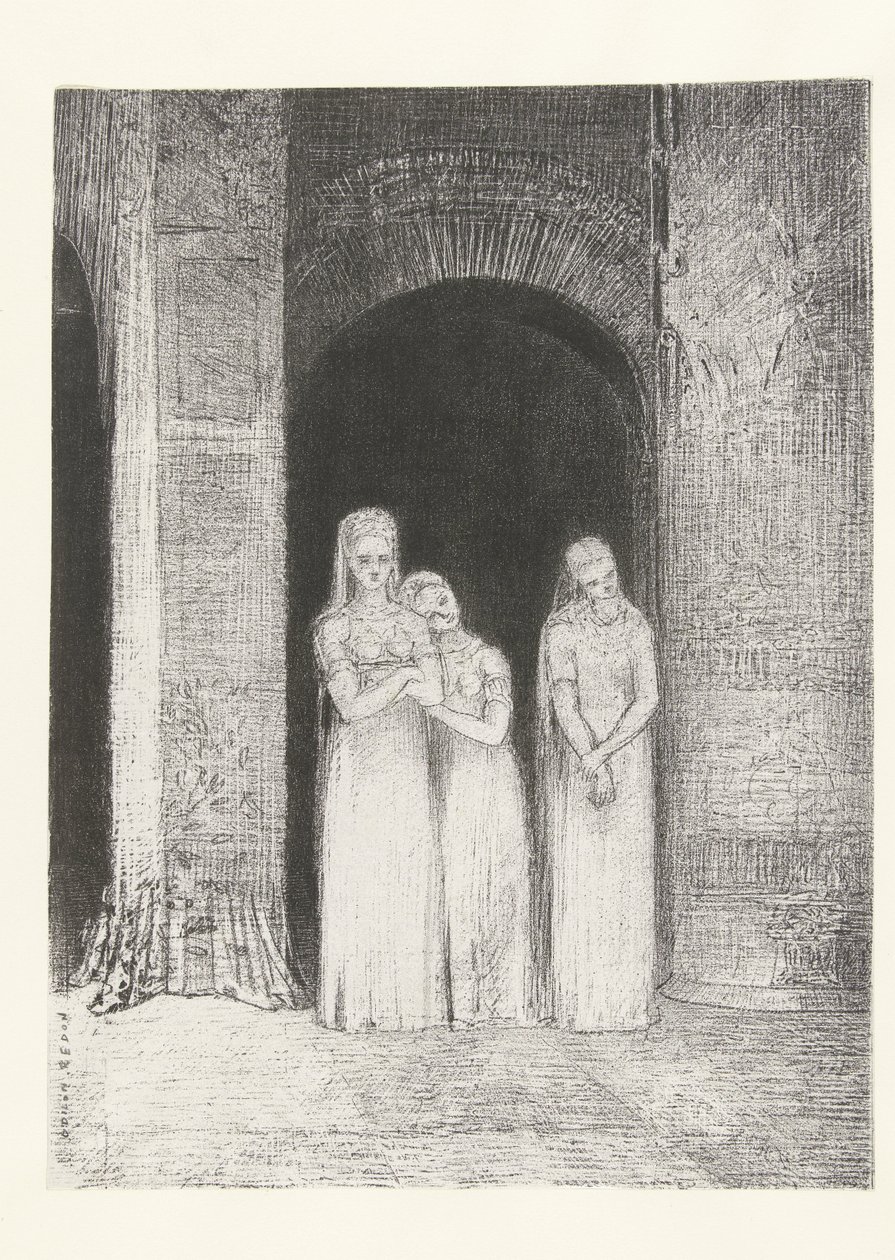 A papnők őrködtek A papnők vártak La Nuit (sorozat címe) Az éjszaka (sorozat címe) alkotó: Odilon Redon