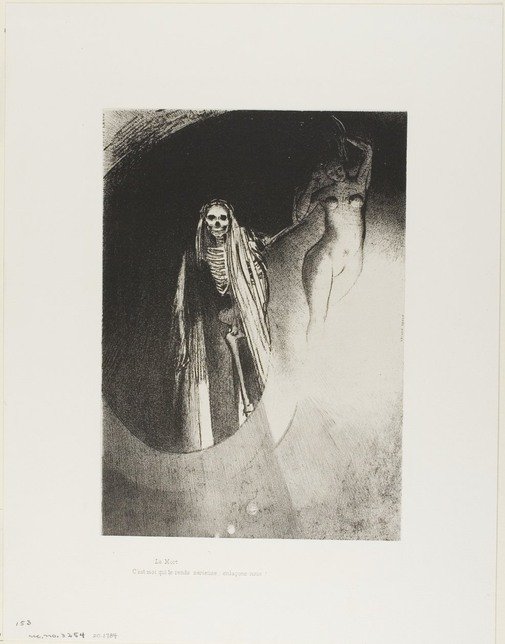 Halál: "Én vagyok az, aki komolyra vesz téged; öleljük át egymást", 20/24. tábla alkotó: Odilon Redon