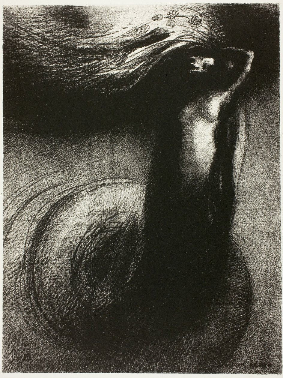 Halál: "Az én iróniám minden mást felülmúl" alkotó: Odilon Redon