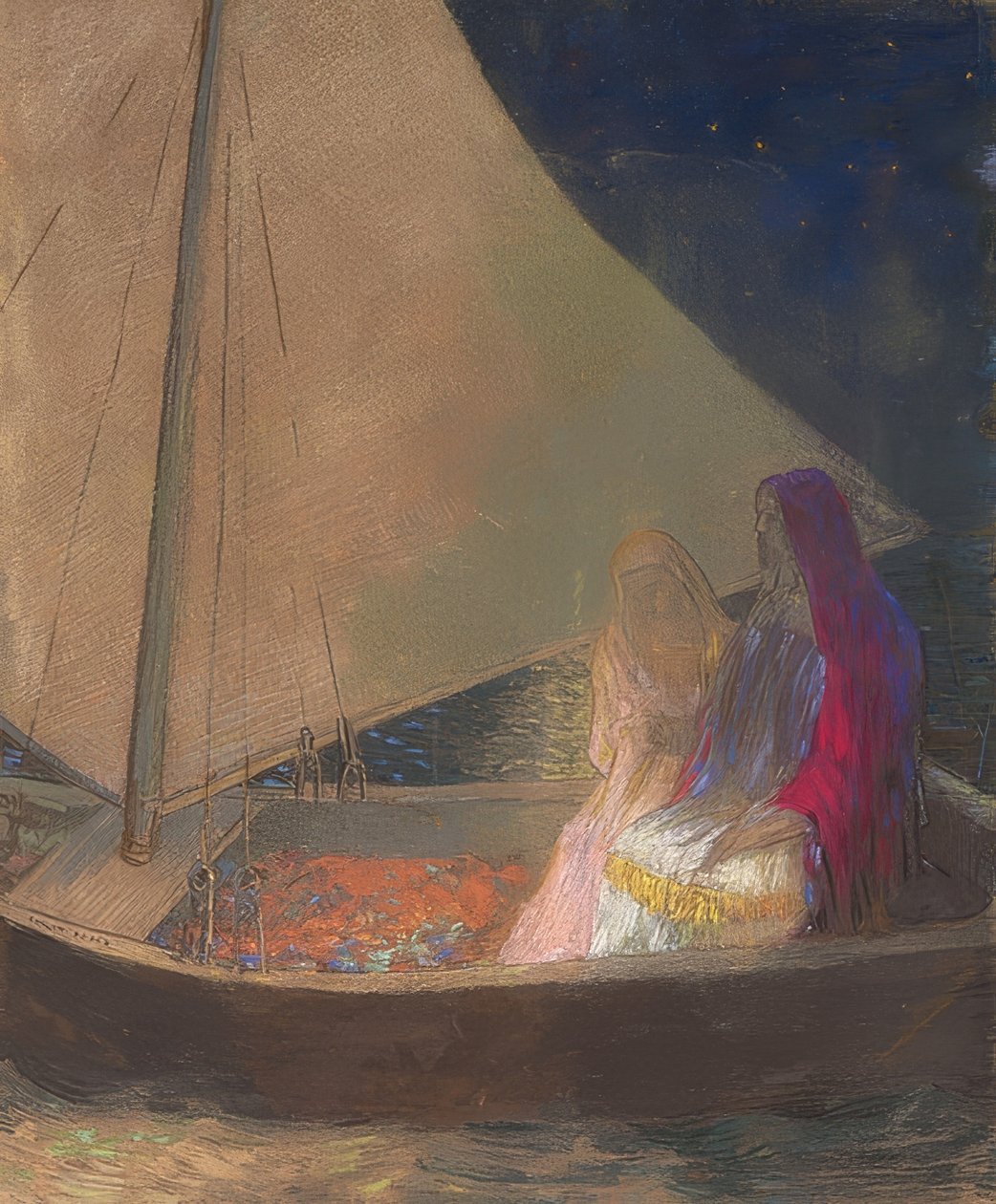 A barque. 1902 körül alkotó: Odilon Redon
