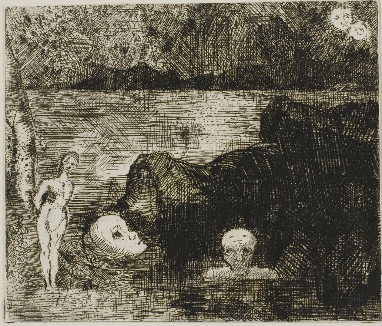 Dream Vision, c.1880 (etching & drypoint on ivory wove paper) alkotó: Odilon Redon
