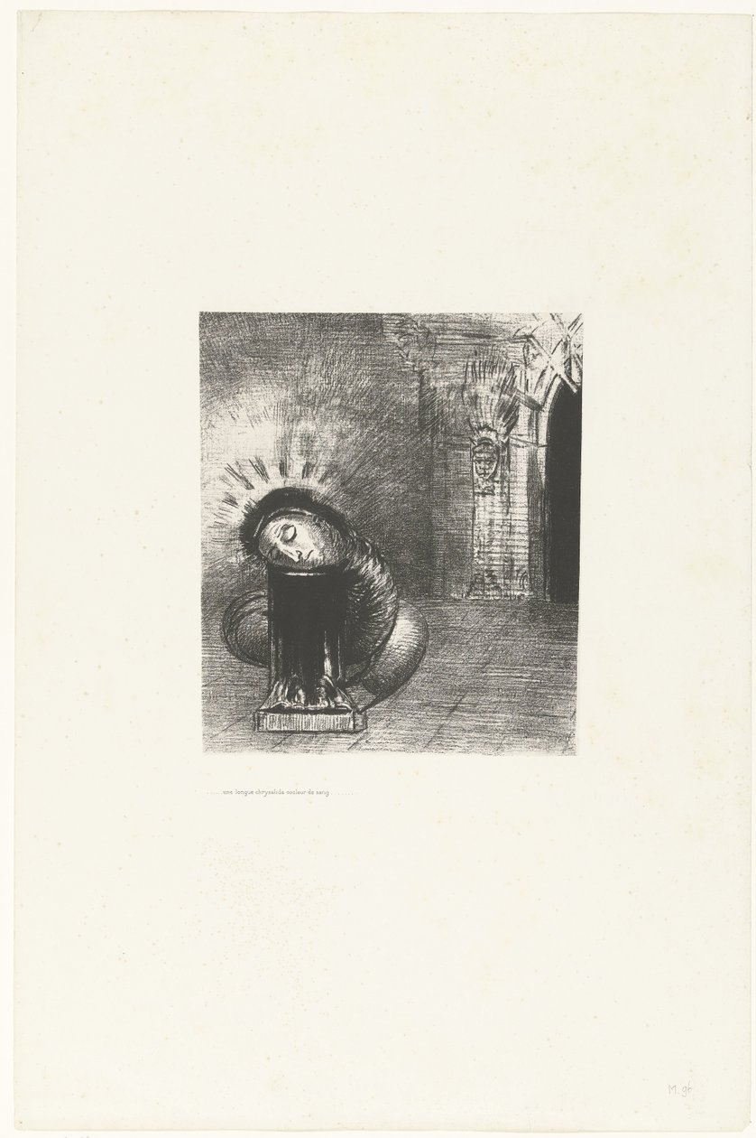 Hosszú pukkanás a vér színében ...une longue chrysalide couleur de sang... Tentation de Saint-Antoine (2) (sorozat címe) Szent Antal megkísértése (sorozat címe) alkotó: Odilon Redon