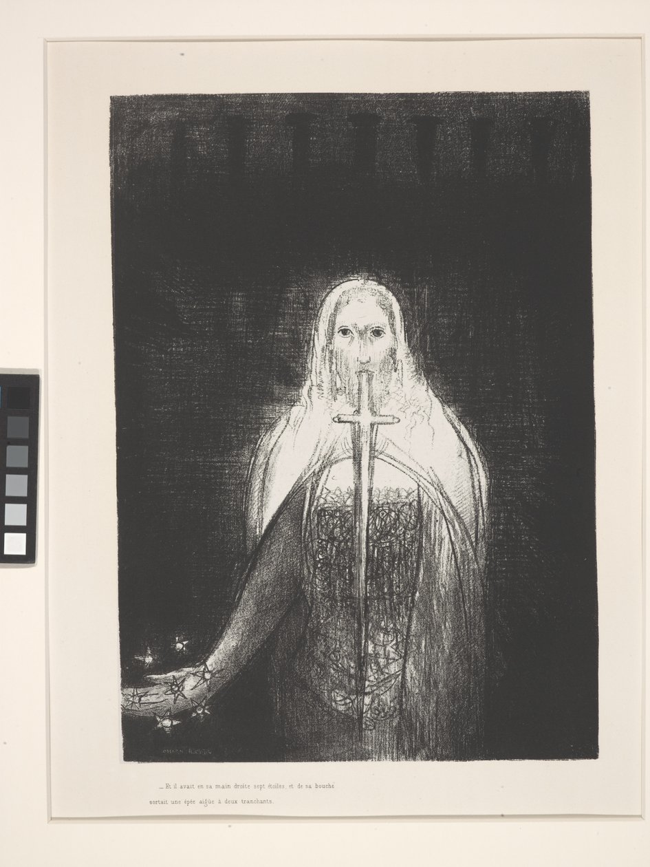 És jobb kezében Hét Csillag volt... (kőnyomat, rátétes papíron) alkotó: Odilon Redon